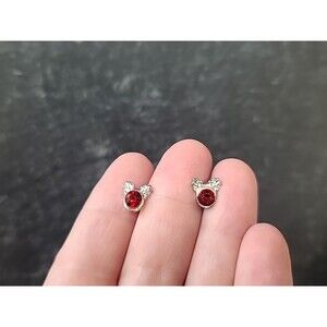 Red Rhinestone Reindeer Stud Earrings